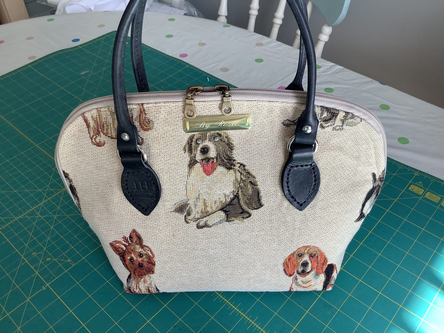 Customer photo review of Dog Friends Tapestry Fabric
