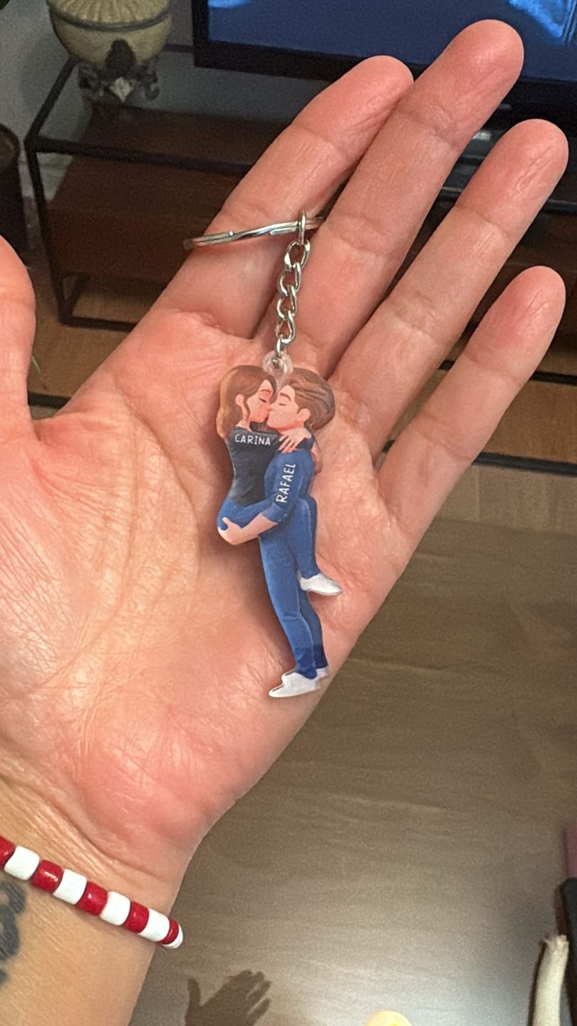 Customer photo review of Kissing Couple - Personalized Keychain, Gift for Couple