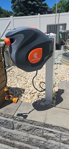 Customer photo review of Retractable Garden Hose Reel-1/2in-100ft