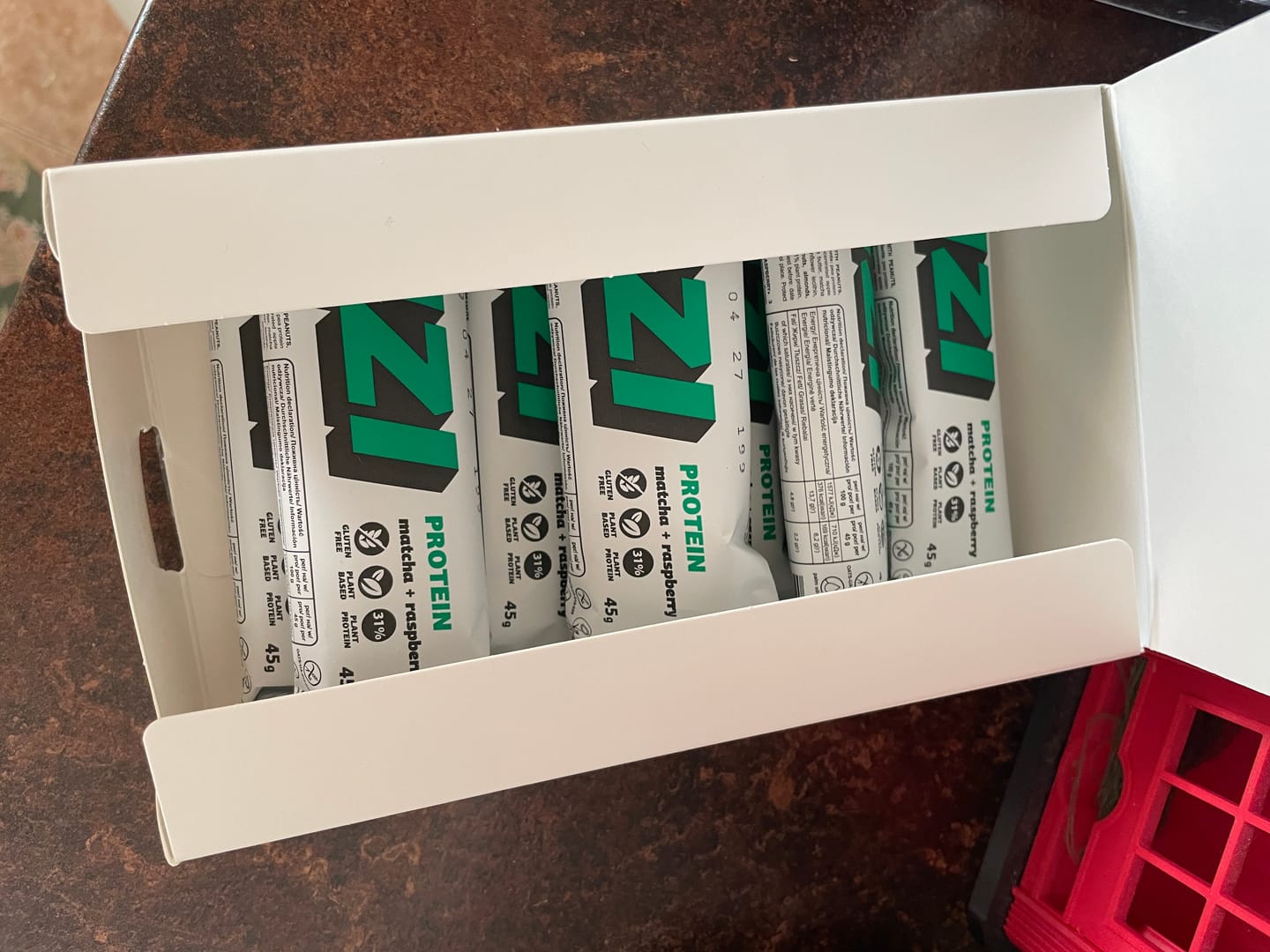 Customer photo review of Matcha + Raspberry