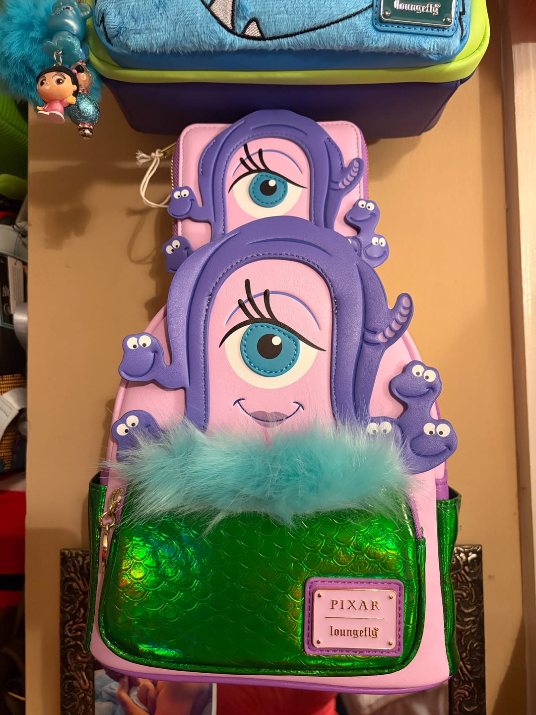 Customer photo review of Loungefly Pixar's Monsters Inc. Celia Cosplay Mini Backpack