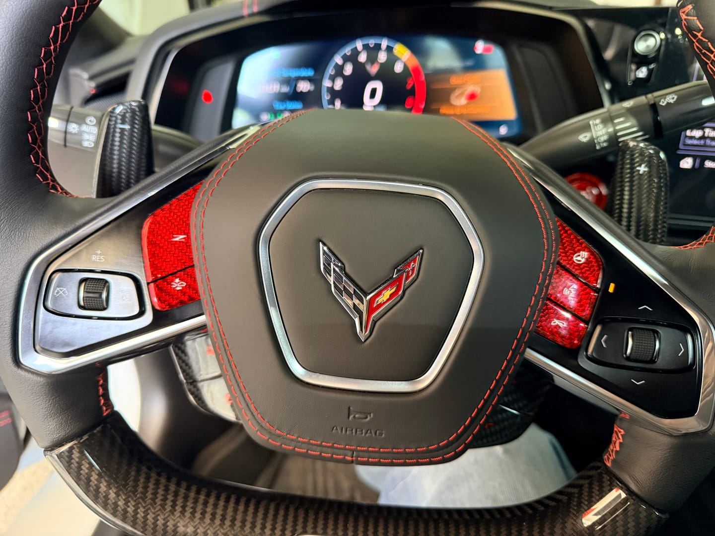 Customer photo review of C8 Corvette Real Carbon Fiber Start/Stop Button Surround Trim Cover | Interior Upgrade (2020–2026)