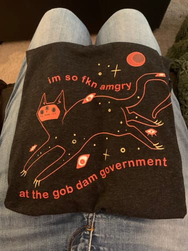 Customer photo review of Amgry Orion, Racerback Tank Top