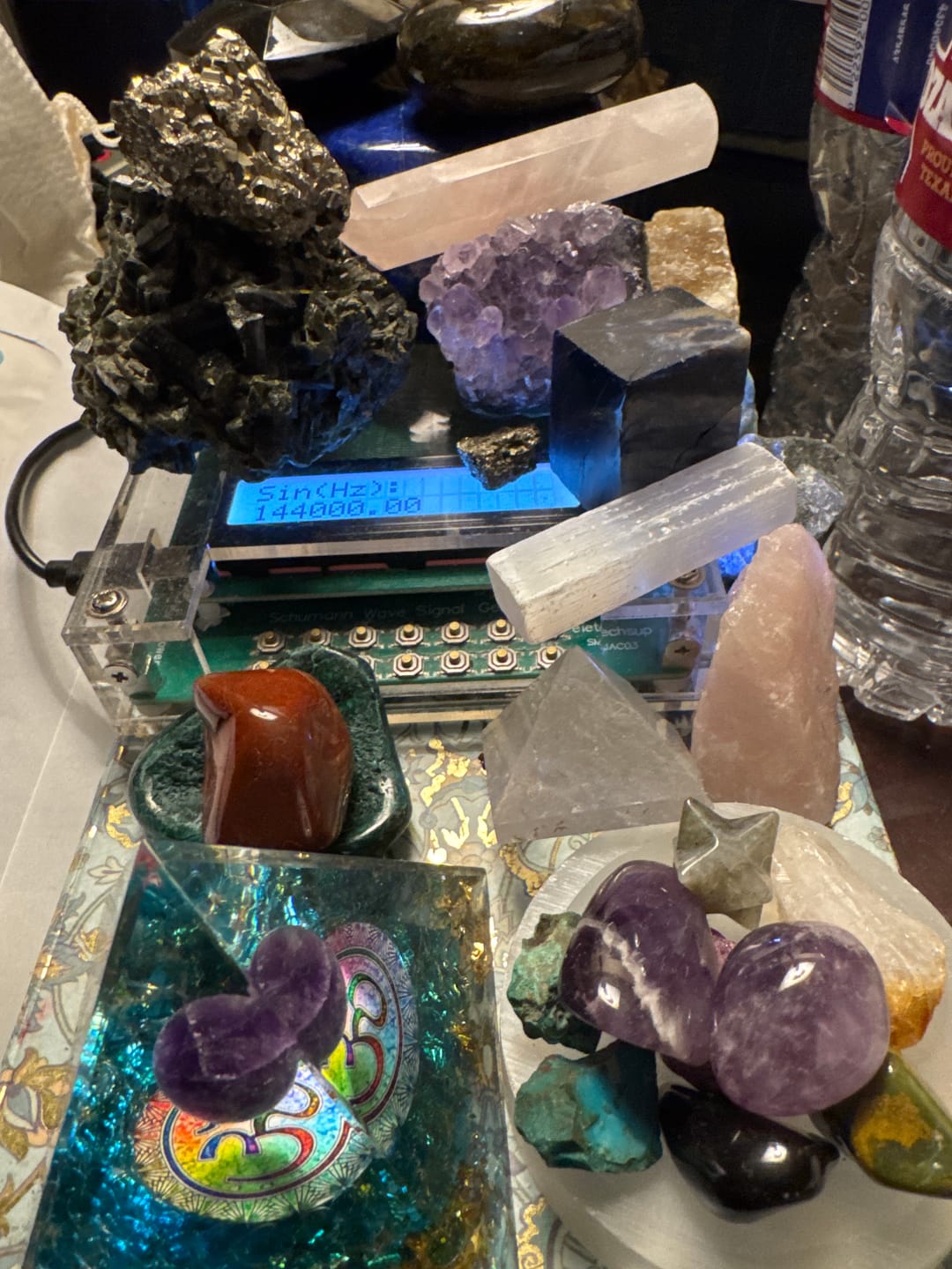 Customer photo review of OM Amethyst & Blue Quartz Pyramid
