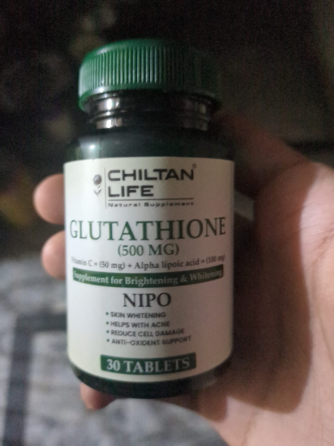 Customer photo review of Glutathione - 30 Tablets (500mg)