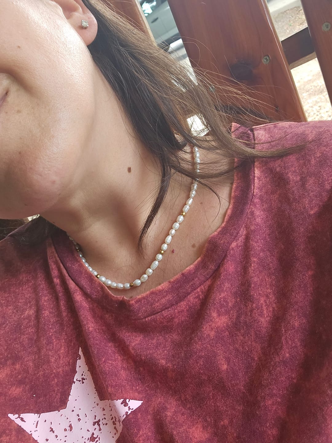 Customer photo review of Aloha Pearl and Gold Choker (Bundle)