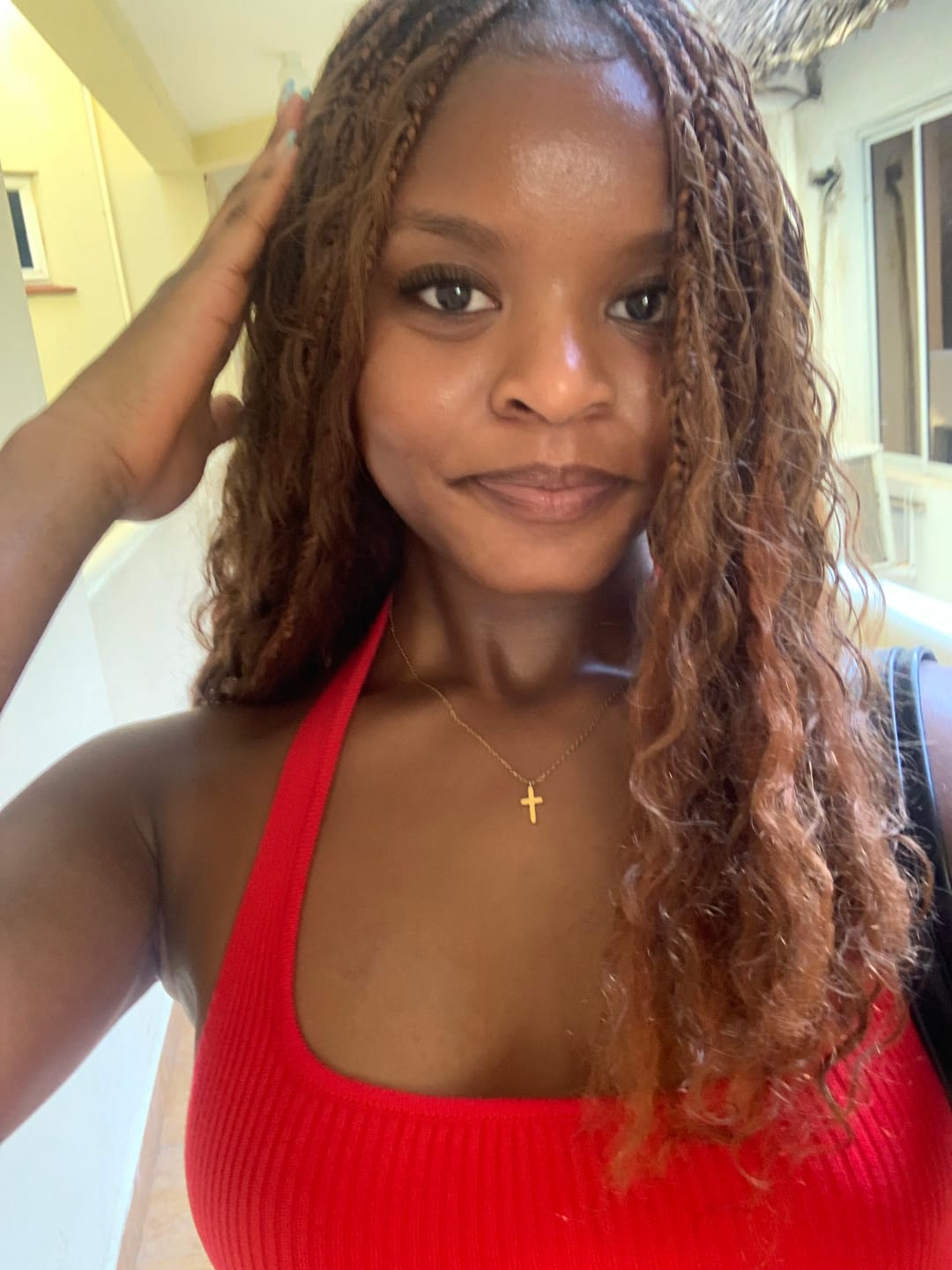 Customer photo review of #30 Light Brown Deep Wave Bulk Hair Extensions for Braiding