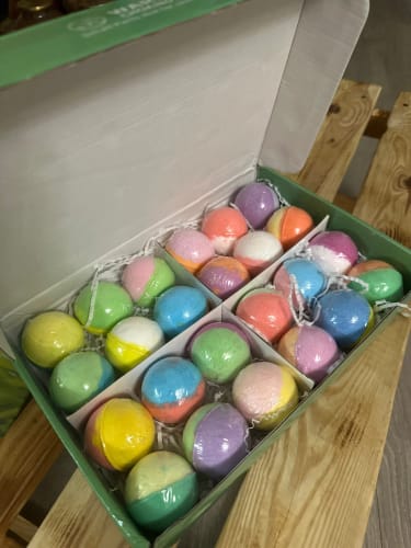 Customer photo review of 🐠 OceanPop™ Easter Surprise Bath Bombs for Kids