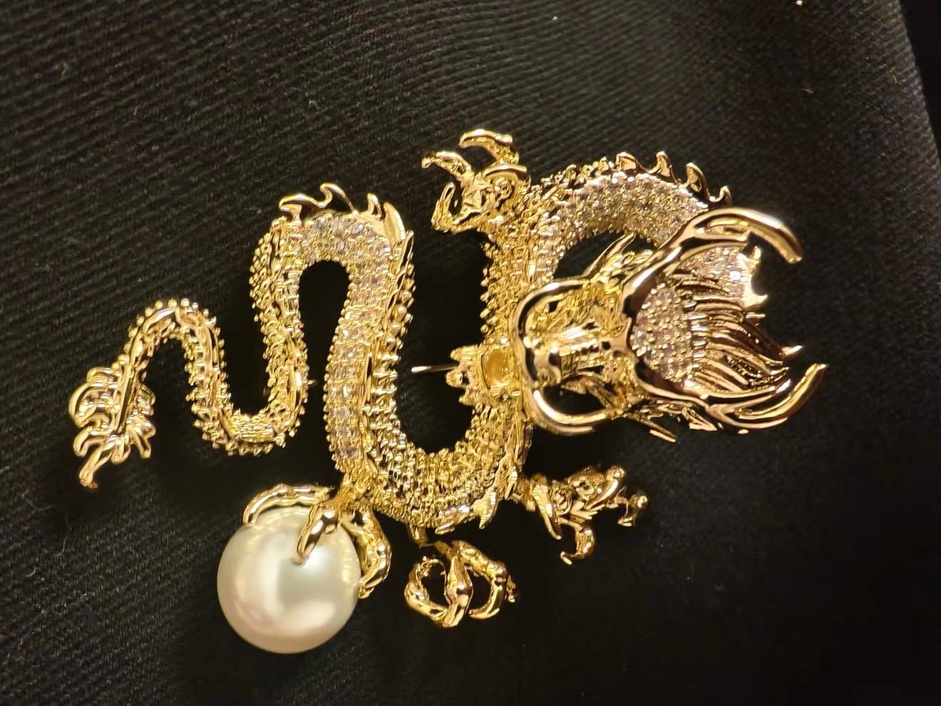 Customer photo review of Sovereign Dragon Brooch