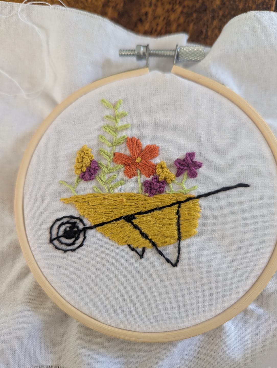 Customer photo review of Kit Broderie décorative - Brouette végétale