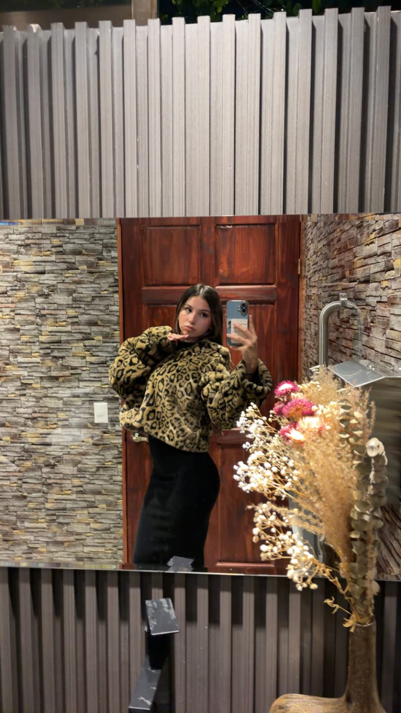Customer photo review of Wild Print Fur Jacket