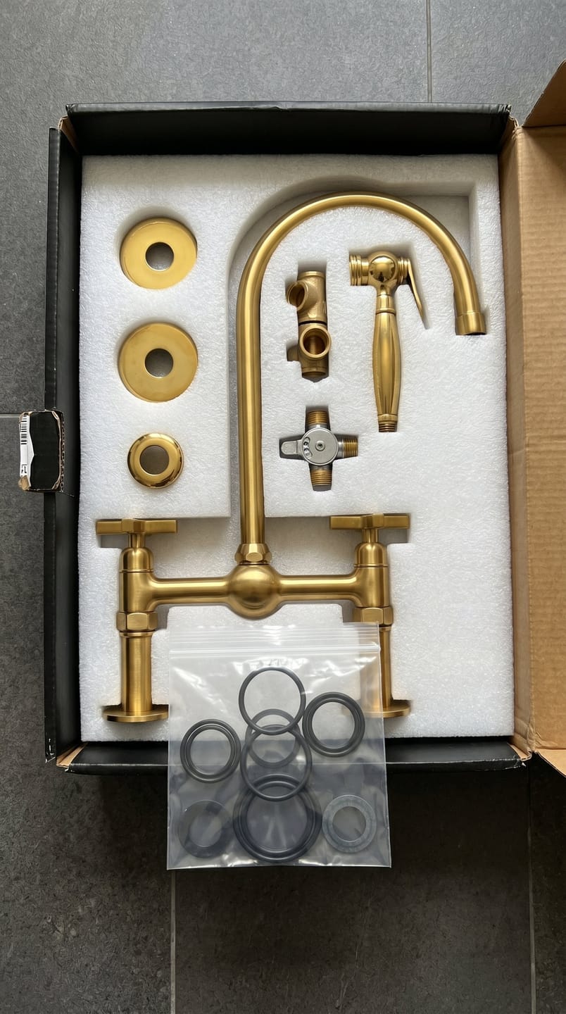 Customer photo review of Cleo Brass Bridge Faucet