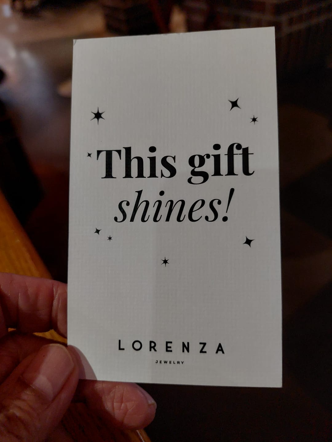 Customer photo review of GIFT CARD