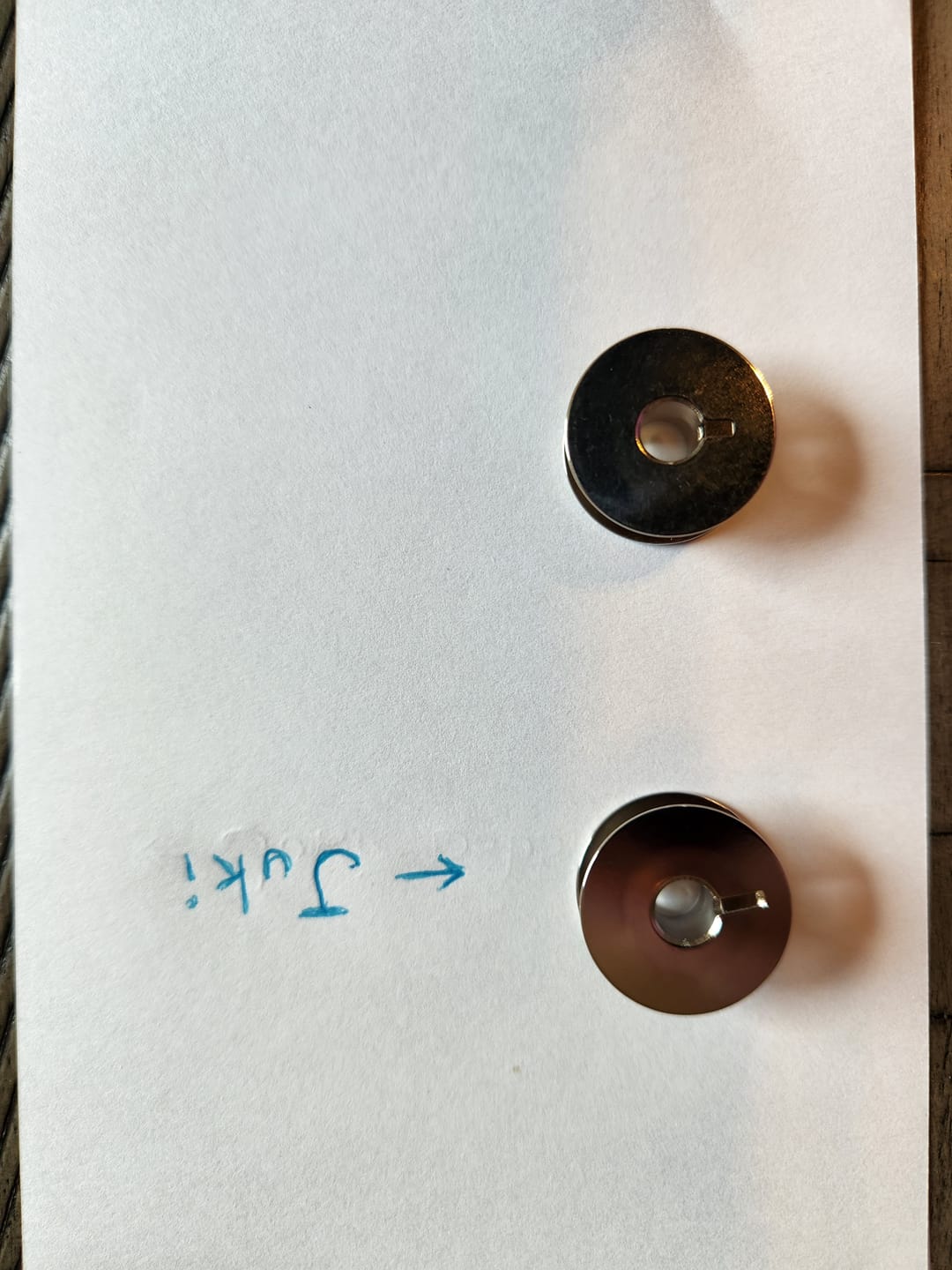 Customer photo review of 10pk Metal Bobbins, L Style, Rotary #55623S