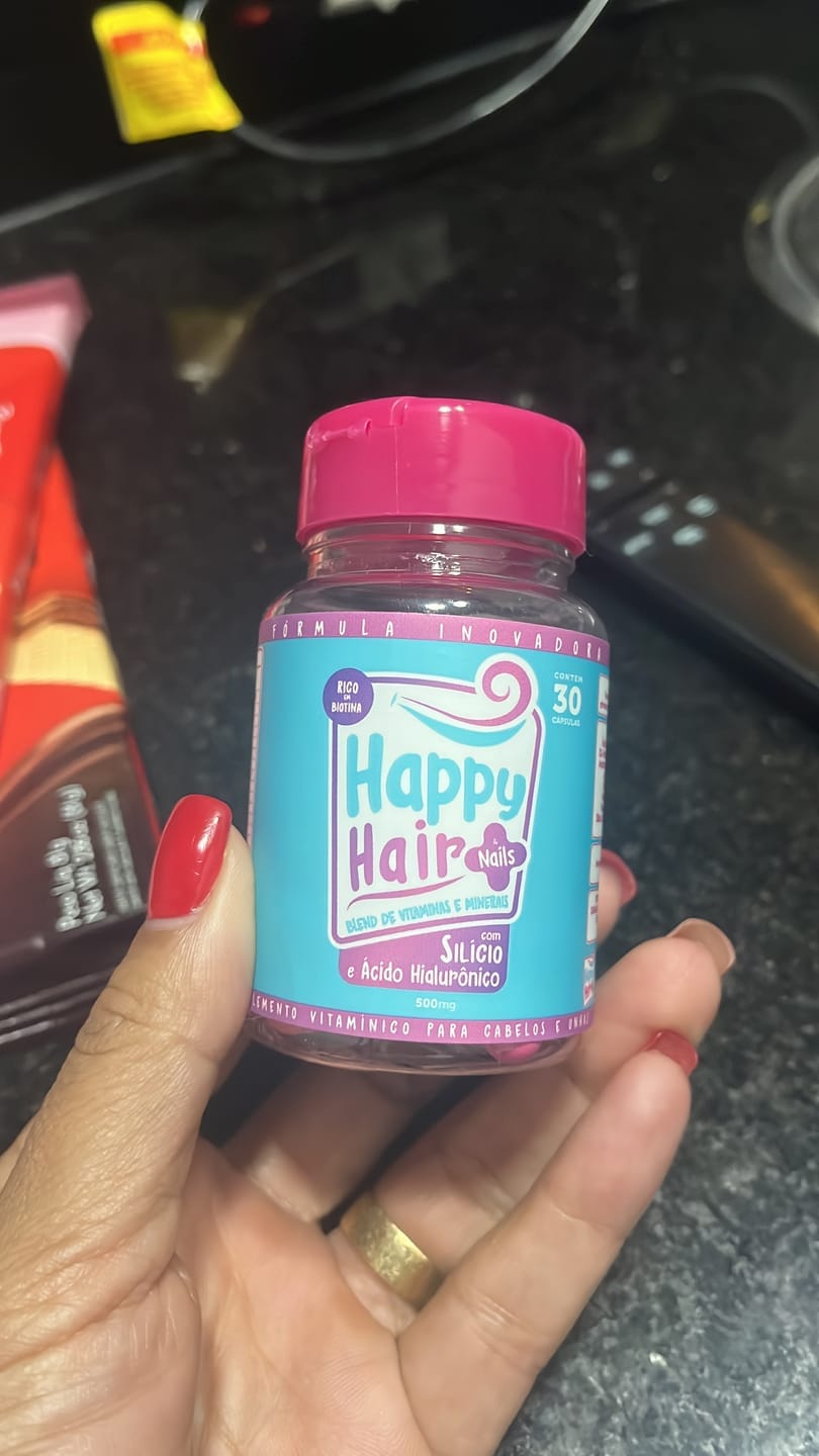 Customer photo review of Happy Hair 3 Potes + 1 Colágeno Grátis