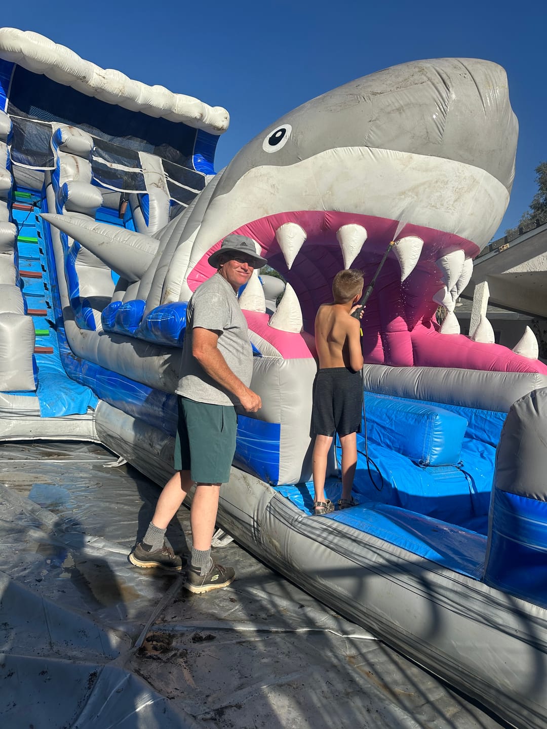 Customer photo review of Commercial Grade Inflatable Water Slide Shark Blow Up Water Slide Inflatable Slide for Party Event