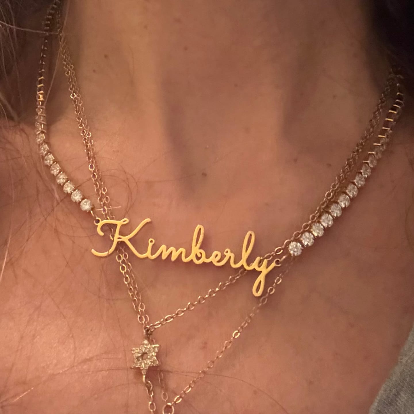 Customer photo review of Signature Name Tennis Necklace