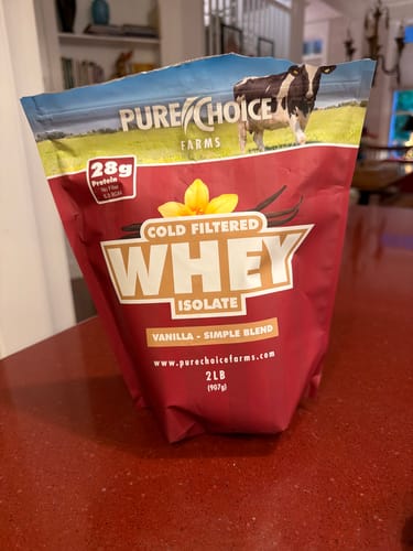 Customer photo review of Whey Protein Isolate with Organic Vanilla