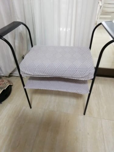 Customer photo review of Housse de siège de chaise en jacquard effet lignes - Leana