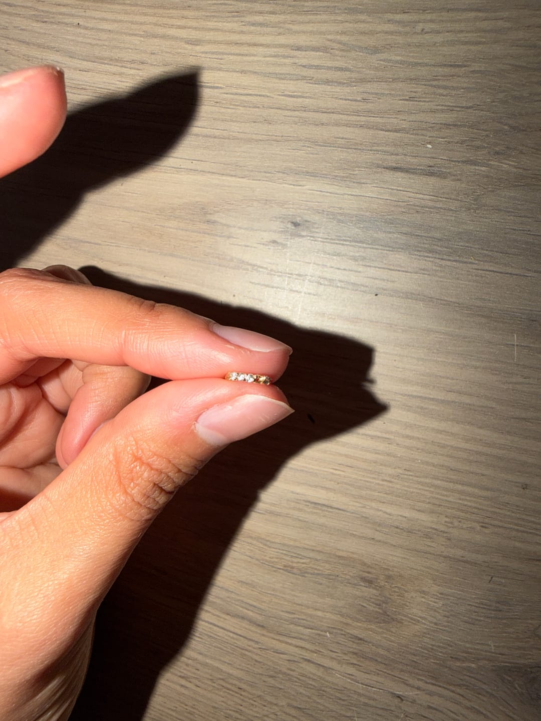Customer photo review of 14K Gold Daily CZ Cartilage Hoop Earring