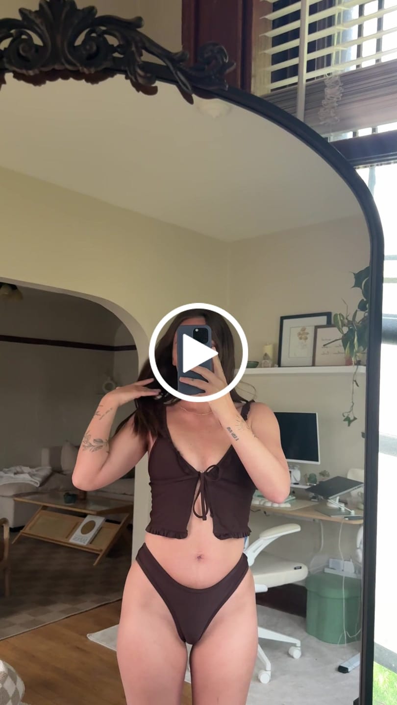 Customer video review of LILY-TANKINI Cacao Ruffle Triangle Tankini Top