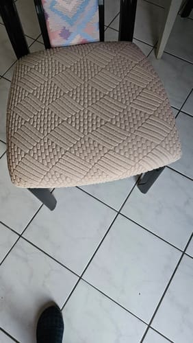Customer photo review of Housse de siège de chaise en jacquard effet lignes - Leana