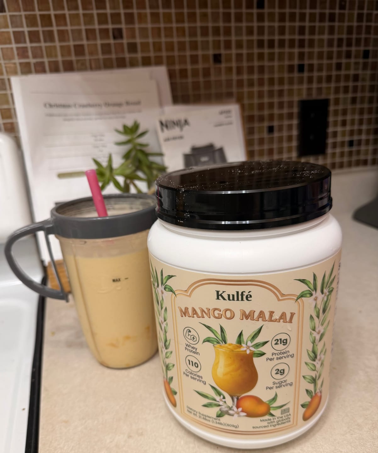 Customer photo review of Mango Malai Whey Protein Powder