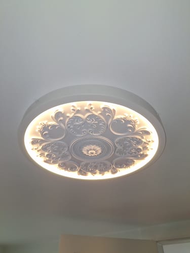 Customer photo review of Decorative French White Medallion LED Flush Mount Light