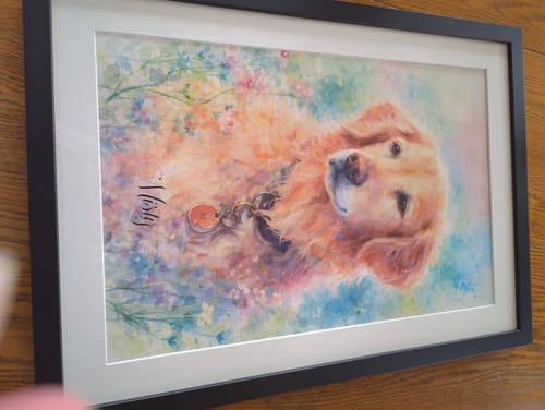 Customer photo review of Personalized Poster With Dog or Cat - Watercolor