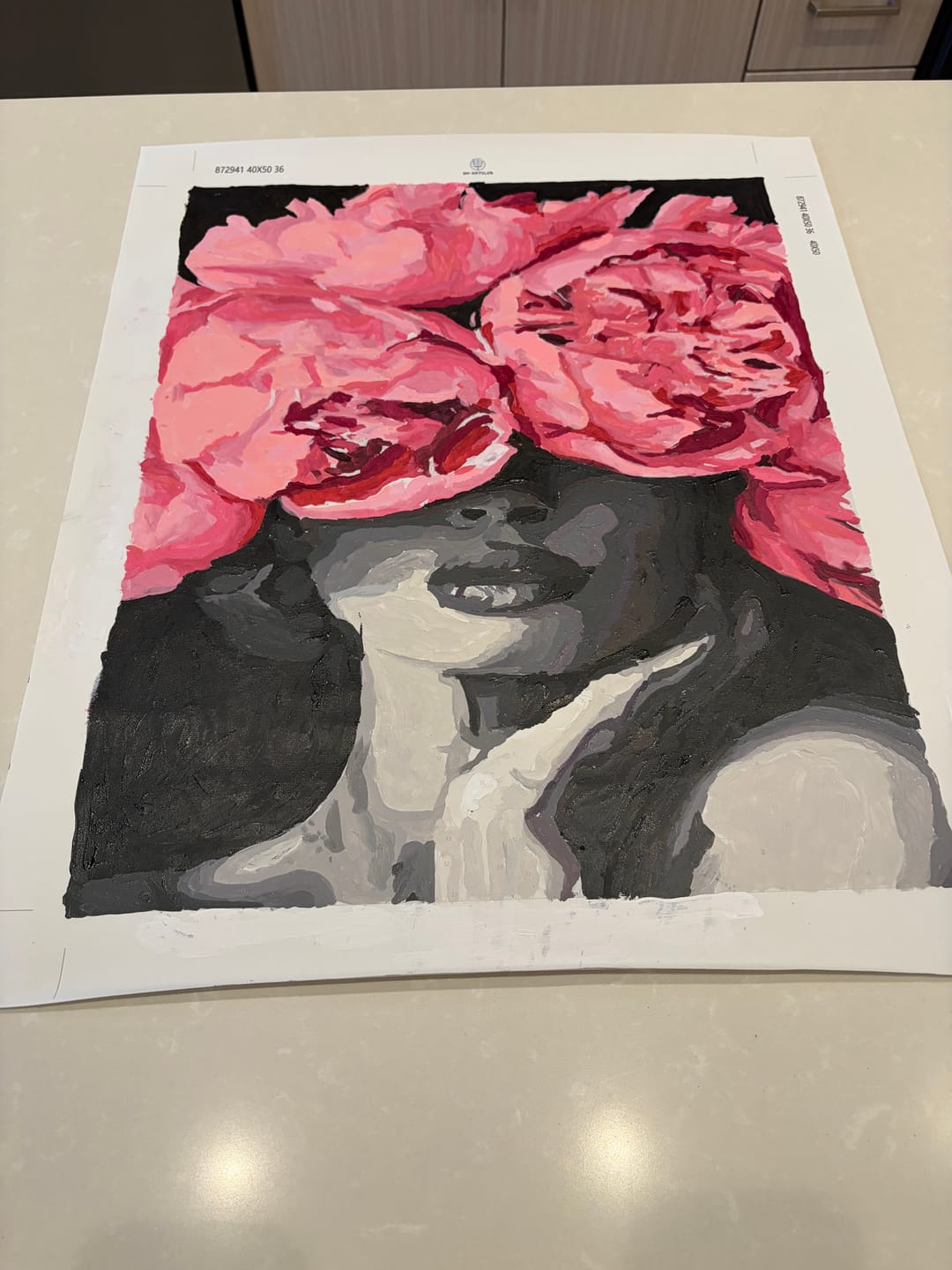 Customer photo review of Noir Woman | Paint by Numbers