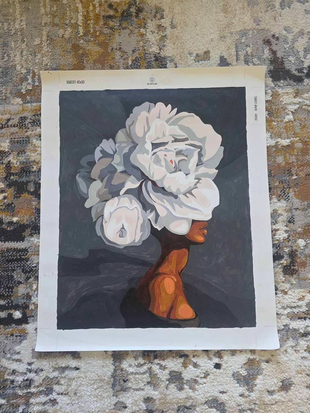 Customer photo review of Woman with Flowery Hair | Paint by Numbers