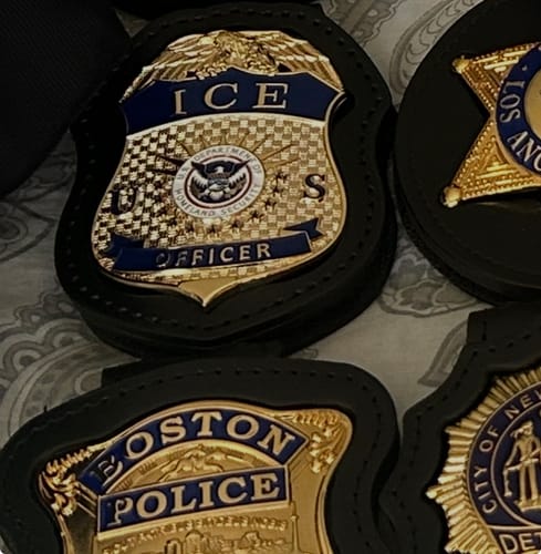 Customer photo review of US ICE Officer Badge Solid Copper Replica Movie Props