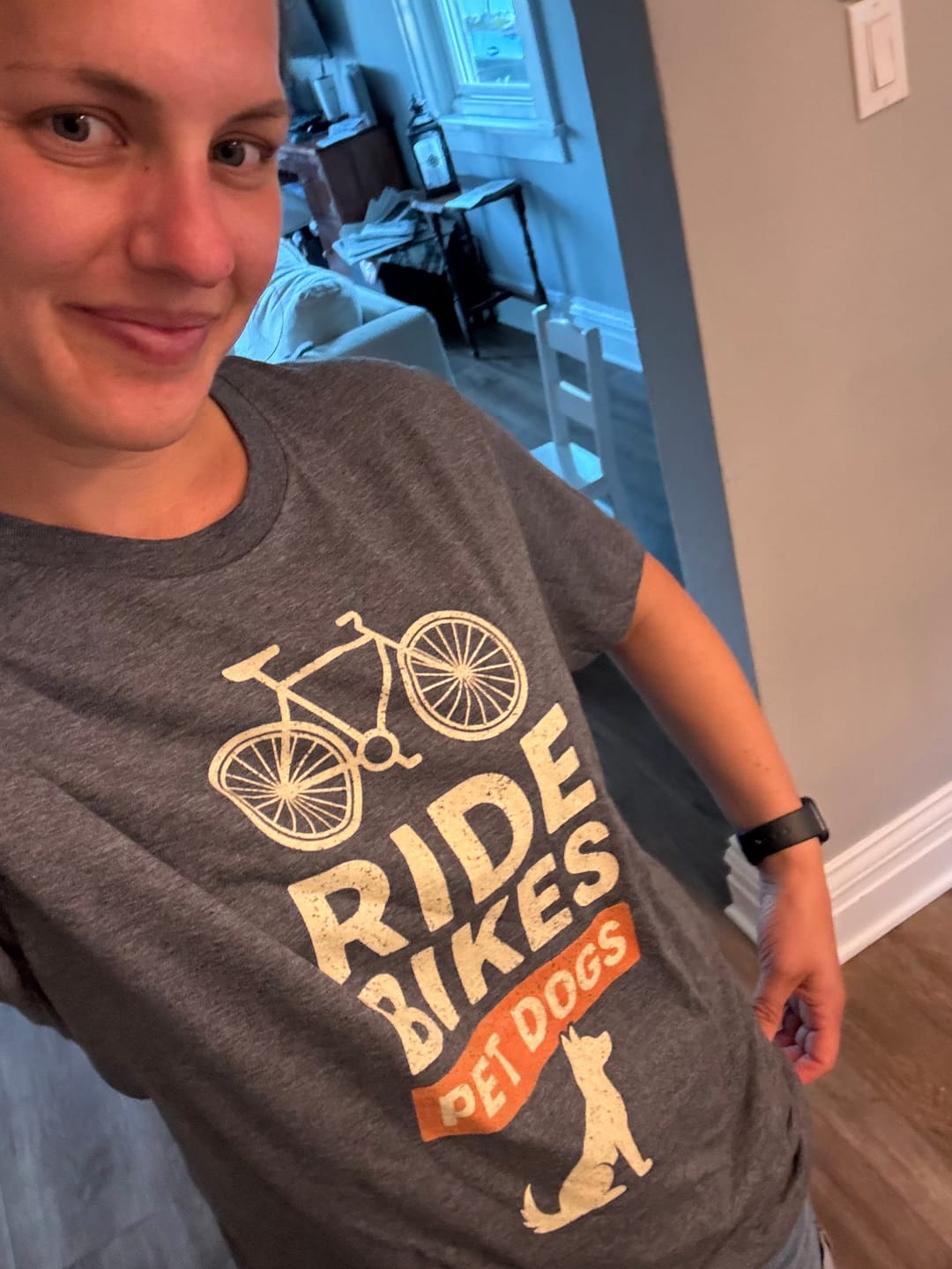 Customer photo review of Ride Bikes Pet Dogs T-Shirt