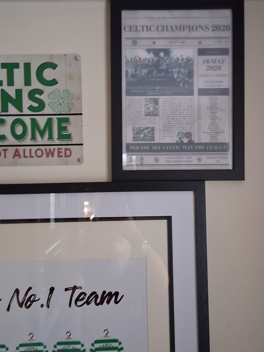 Customer photo review of Celtic Champions 2026 - Newspaper Style Poster