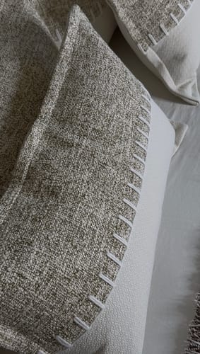 Customer photo review of Zane Wool Blend Yarn Stitched Lumbar Pillowcase