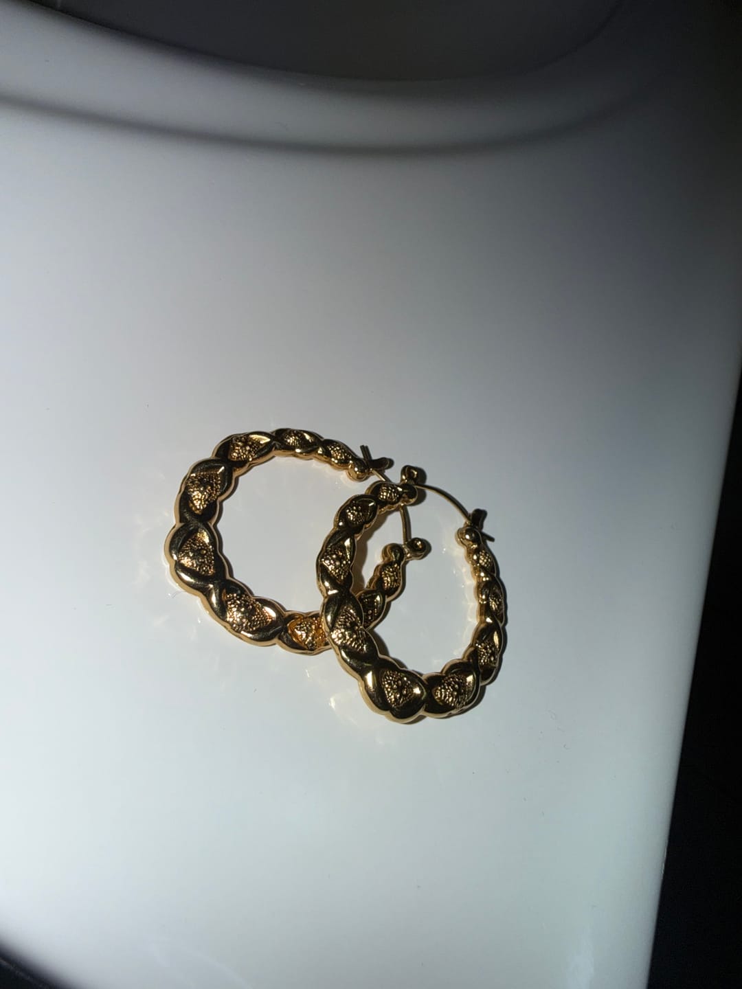 Customer photo review of XOXO Hoop Earrings