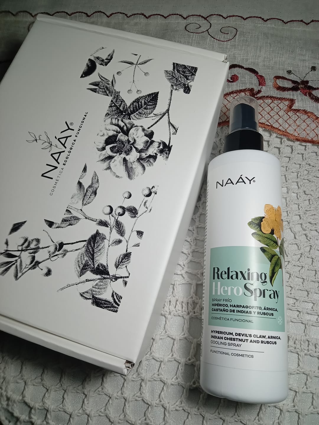 Customer photo review of Relaxing Hero Spray | Spray Corporal Calmante Frío