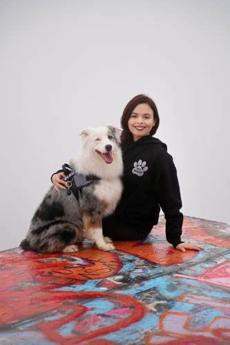 Customer photo review of Black Rhinestone Pullover Hoodie
