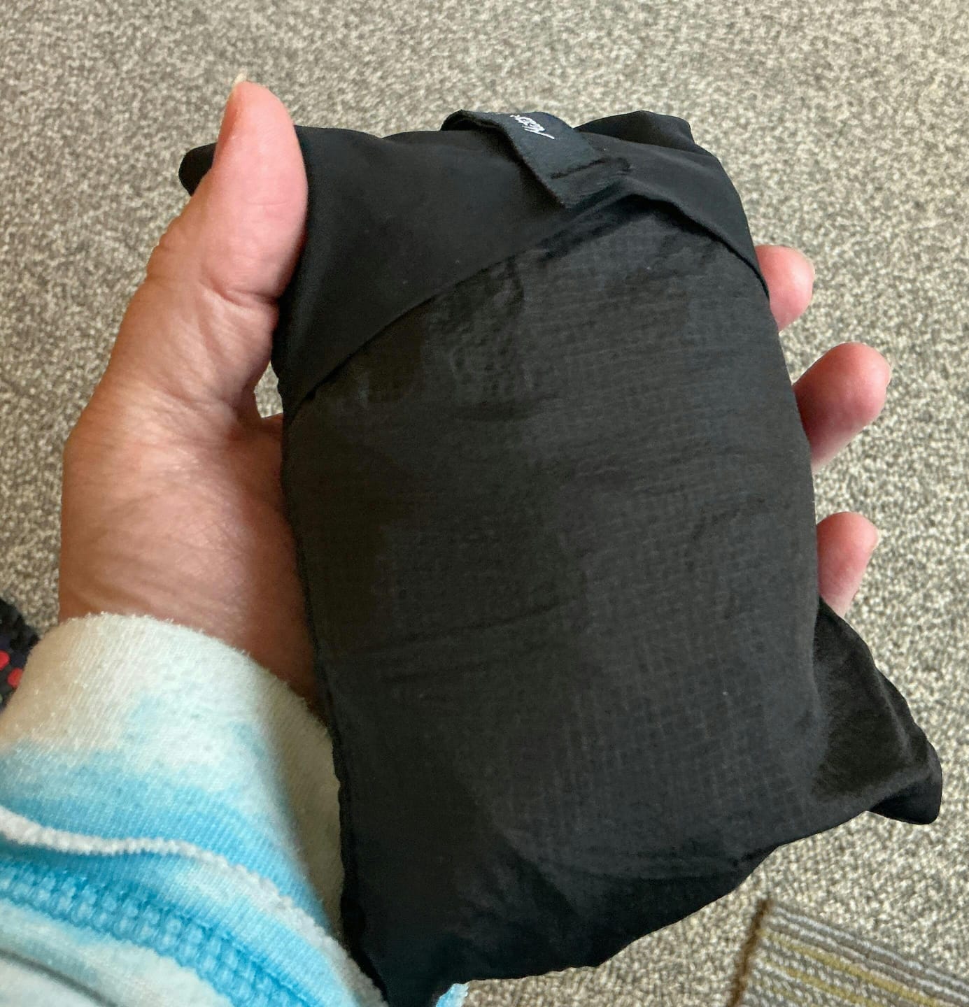 Customer photo review of Blackout Travel Pillow