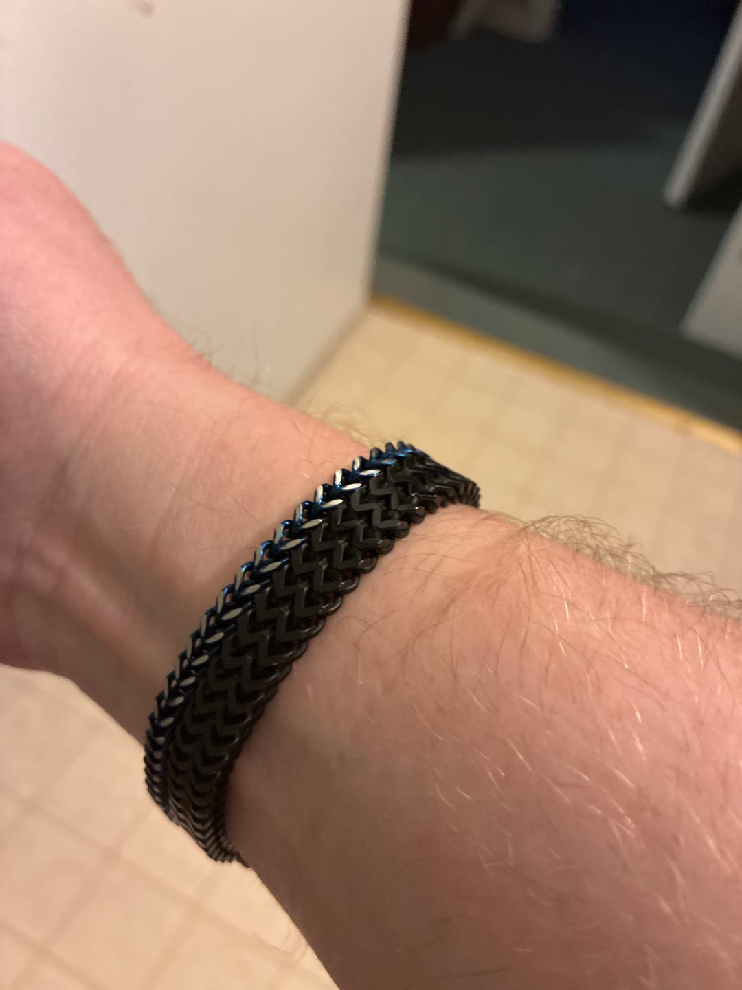 Customer photo review of Electric Blue Franco Link Bracelet