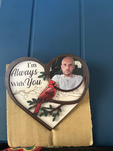 Customer photo review of I'm Always With You - Personalized Custom Shaped Car Visor Clip CVC24