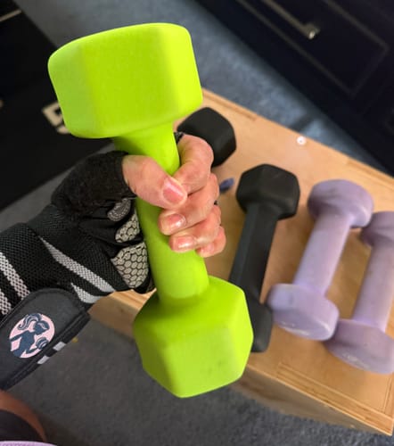 Customer photo review of Workout Gloves With Wrist Support