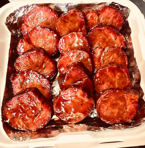 Customer photo review of Hot Honey Peach BBQ Glaze