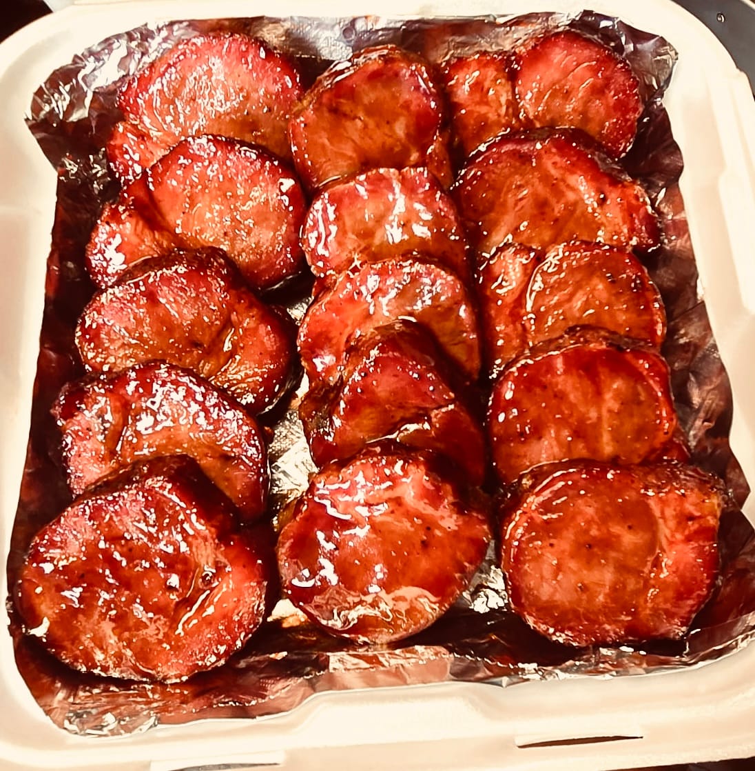 Customer photo review of Hot Honey Peach BBQ Glaze