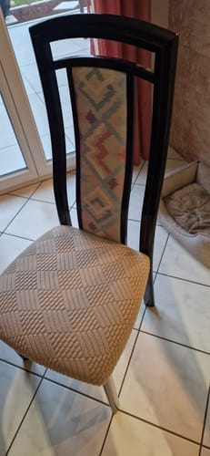 Customer photo review of Housse de siège de chaise en jacquard effet lignes - Leana