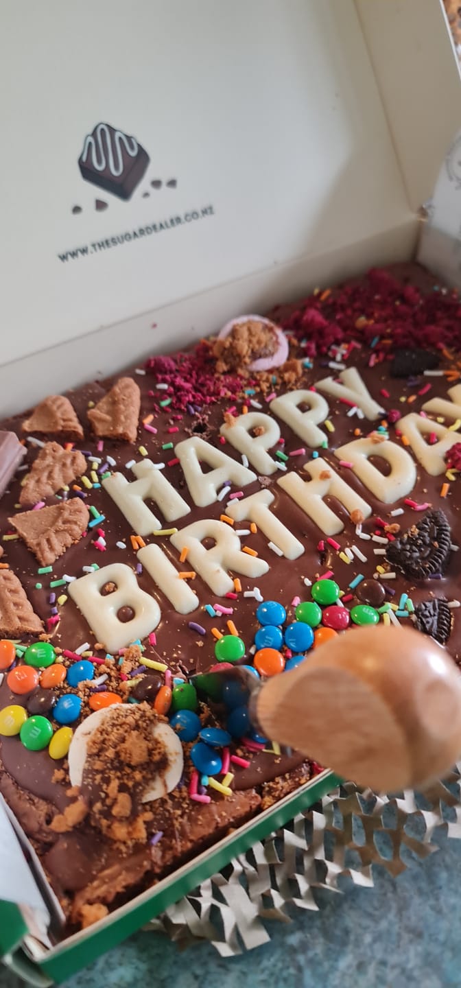 Customer photo review of Mega custom message loaded brownie