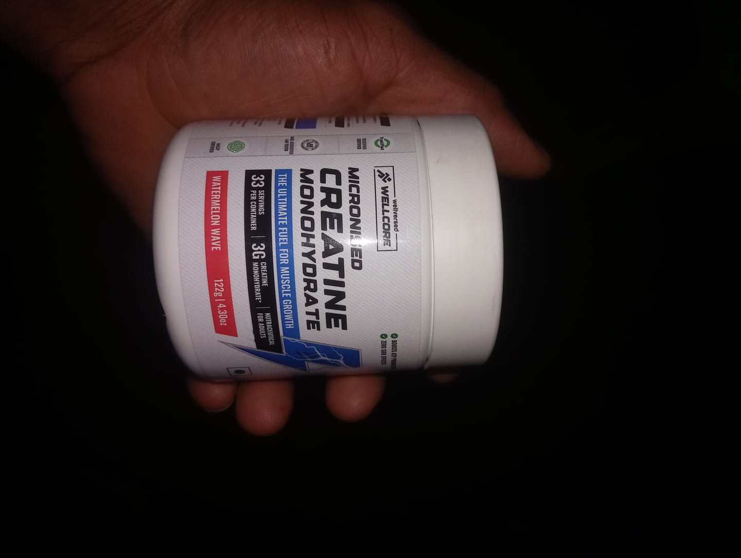 Customer photo review of Wellcore - Pure Micronised Creatine Monohydrate | Watermelon Wave (122g, 33 servings)