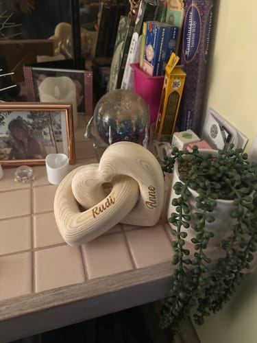 Customer photo review of Romantic Couple - Personalized Infinity Heart Sculpture