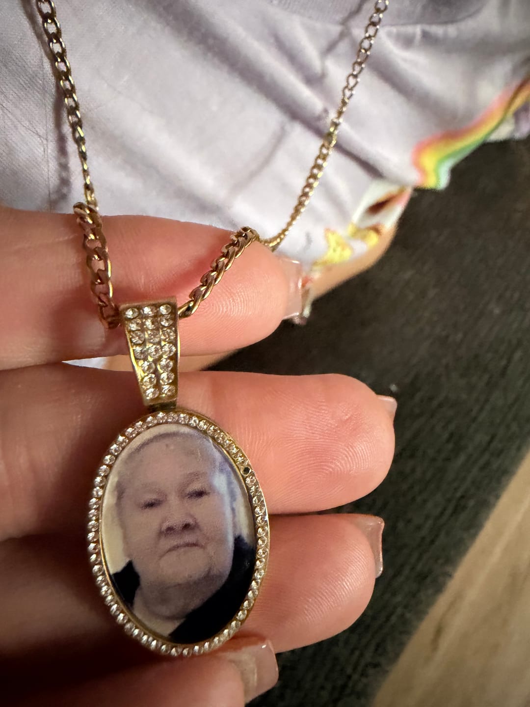 Customer photo review of Iced Photo Pendant w/ Cuban Chain