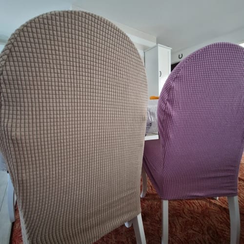 Customer photo review of Housse de chaise à dossier ovale en jacquard - Chiana